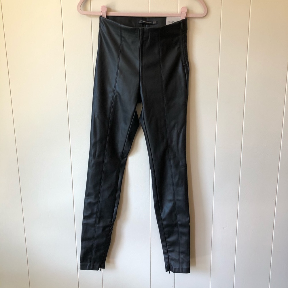 ZARA FAUX LEATHER LEGGINGS, X-SMALL